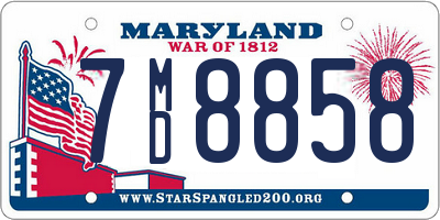 MD license plate 7MD8858