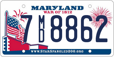 MD license plate 7MD8862