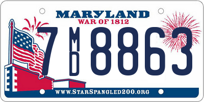 MD license plate 7MD8863