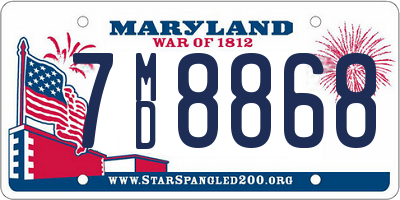 MD license plate 7MD8868