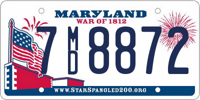 MD license plate 7MD8872