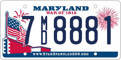 MD license plate 7MD8881