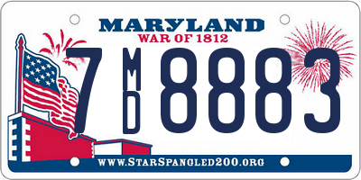 MD license plate 7MD8883