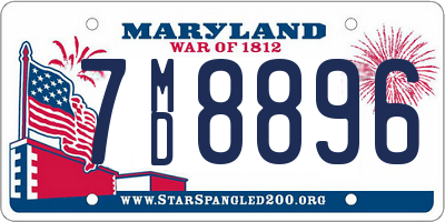 MD license plate 7MD8896