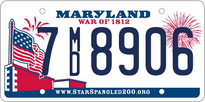 MD license plate 7MD8906