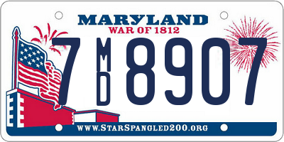 MD license plate 7MD8907