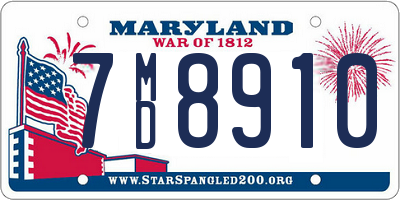 MD license plate 7MD8910