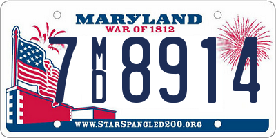 MD license plate 7MD8914