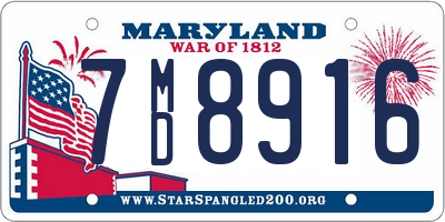 MD license plate 7MD8916