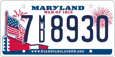 MD license plate 7MD8930