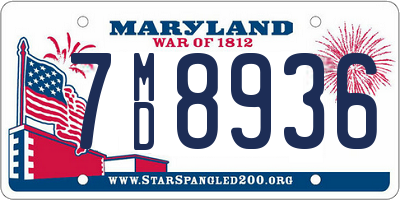 MD license plate 7MD8936