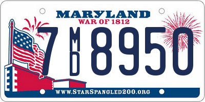 MD license plate 7MD8950