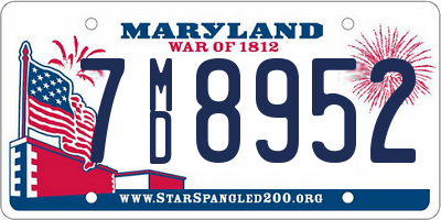 MD license plate 7MD8952