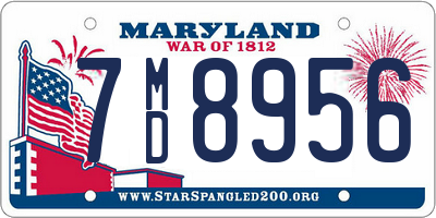 MD license plate 7MD8956