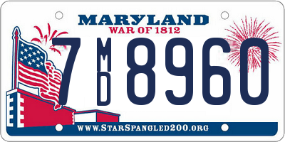 MD license plate 7MD8960