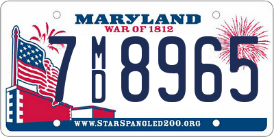 MD license plate 7MD8965