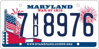 MD license plate 7MD8976