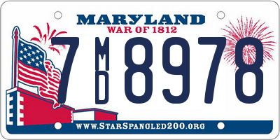 MD license plate 7MD8978