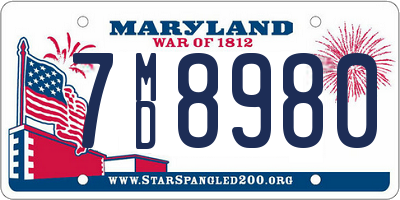 MD license plate 7MD8980