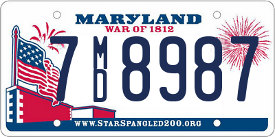 MD license plate 7MD8987