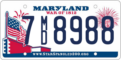 MD license plate 7MD8988