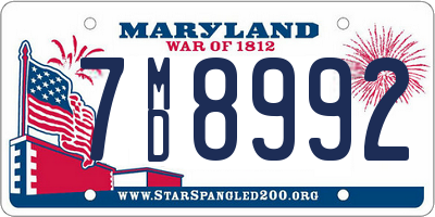 MD license plate 7MD8992