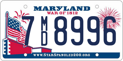 MD license plate 7MD8996