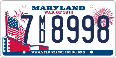 MD license plate 7MD8998