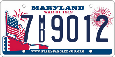 MD license plate 7MD9012
