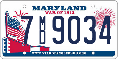 MD license plate 7MD9034