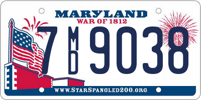 MD license plate 7MD9038