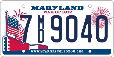 MD license plate 7MD9040