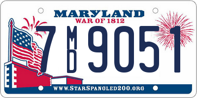 MD license plate 7MD9051