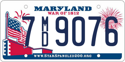 MD license plate 7MD9076