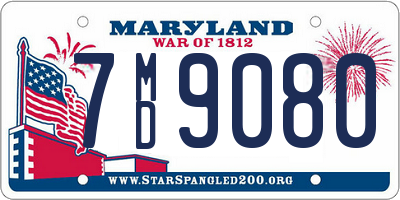 MD license plate 7MD9080