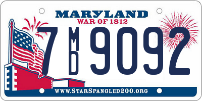 MD license plate 7MD9092