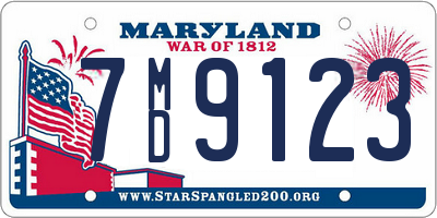 MD license plate 7MD9123