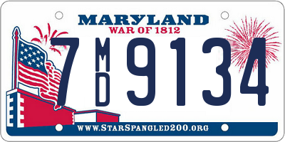 MD license plate 7MD9134