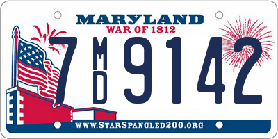 MD license plate 7MD9142