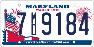 MD license plate 7MD9184