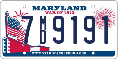 MD license plate 7MD9191