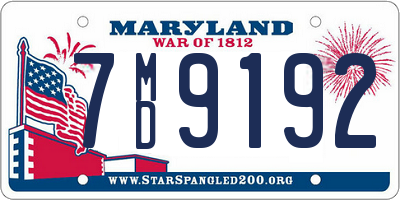 MD license plate 7MD9192