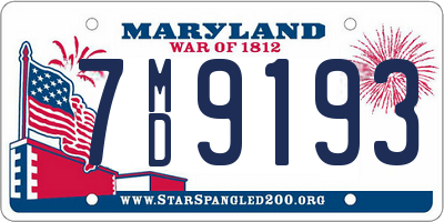 MD license plate 7MD9193