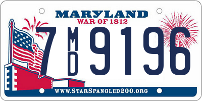 MD license plate 7MD9196