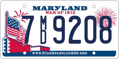 MD license plate 7MD9208