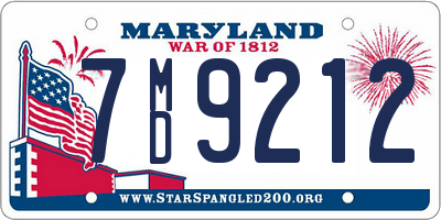 MD license plate 7MD9212