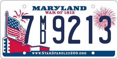 MD license plate 7MD9213