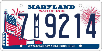 MD license plate 7MD9214