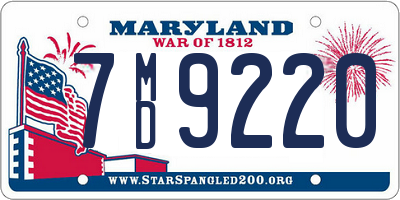 MD license plate 7MD9220