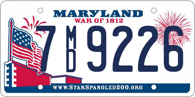 MD license plate 7MD9226